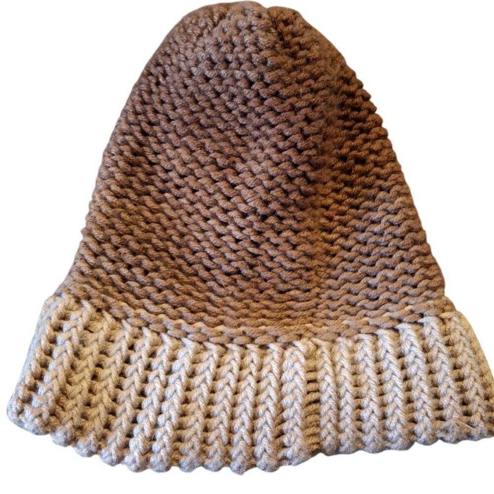 Brown Knit Beanie, Hand Made